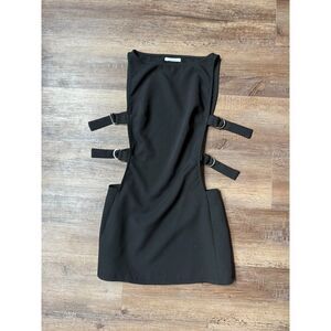 Peppermayo Black Cutout Strap Mini Dress